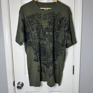 Apprime Shirt Mens XL Green United States Army Military USA American Flag Tee